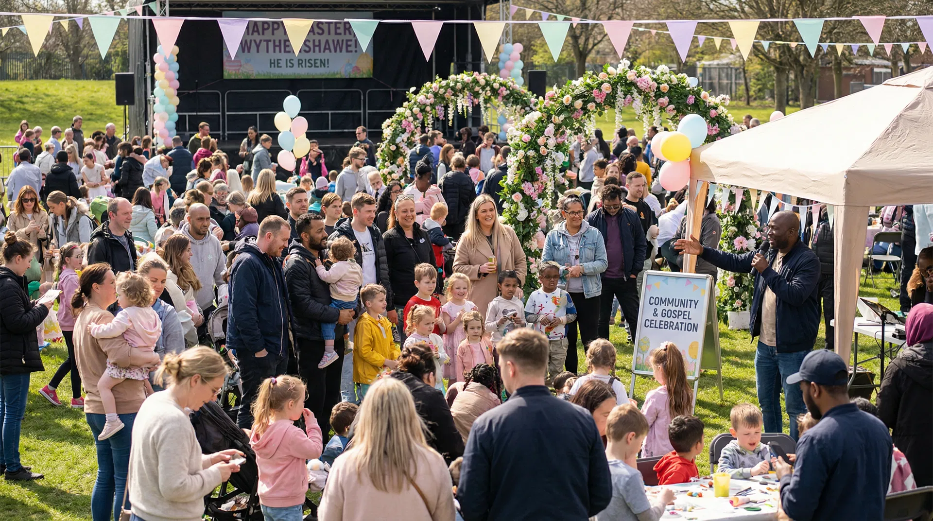 Easter celebration with families in Wythenshawe