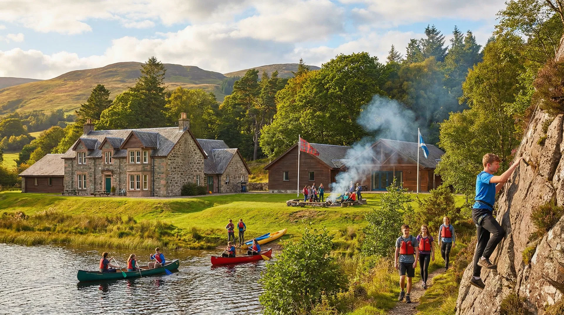 Young people at a Scottish highland residential Christian activity centre