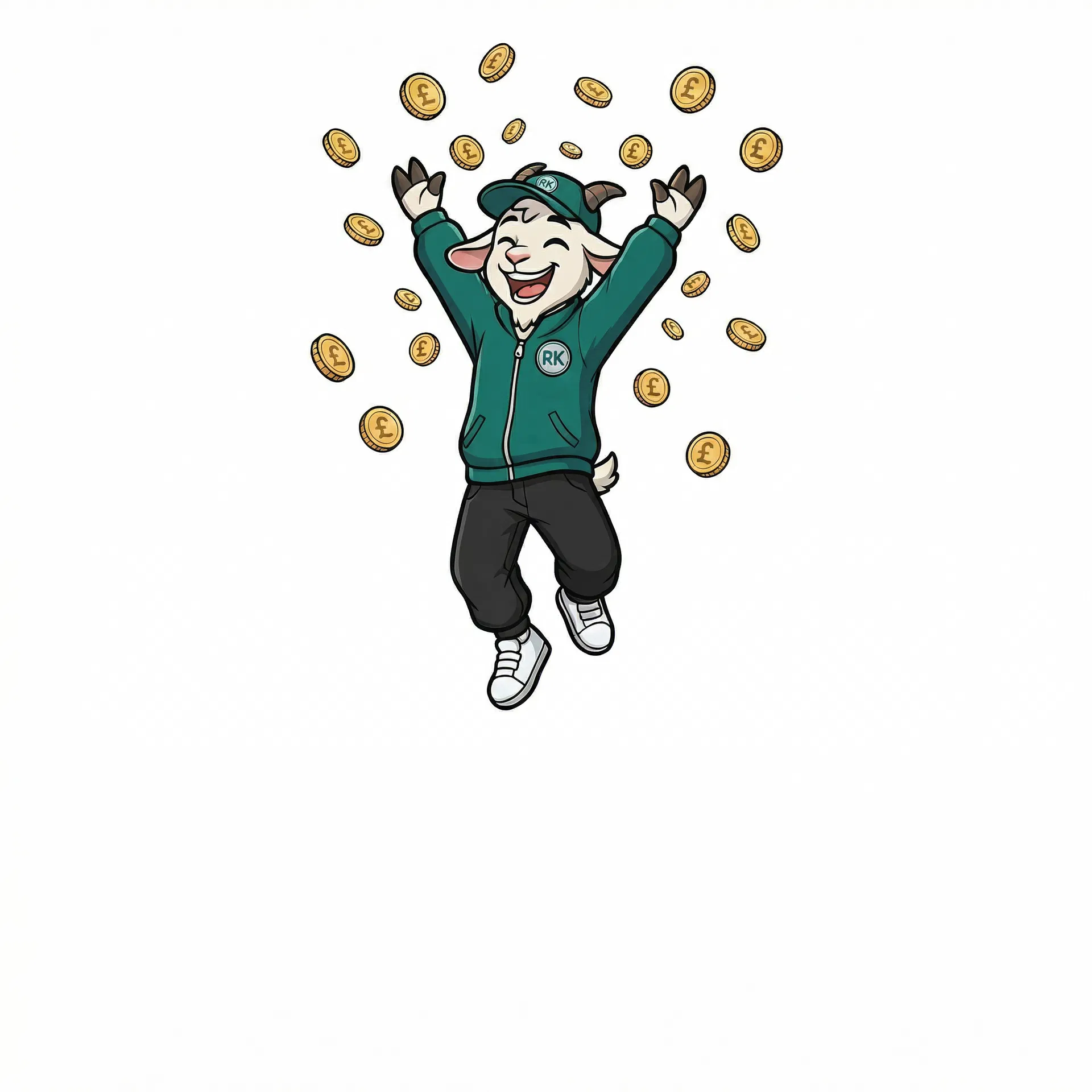 Kid the goat celebrating