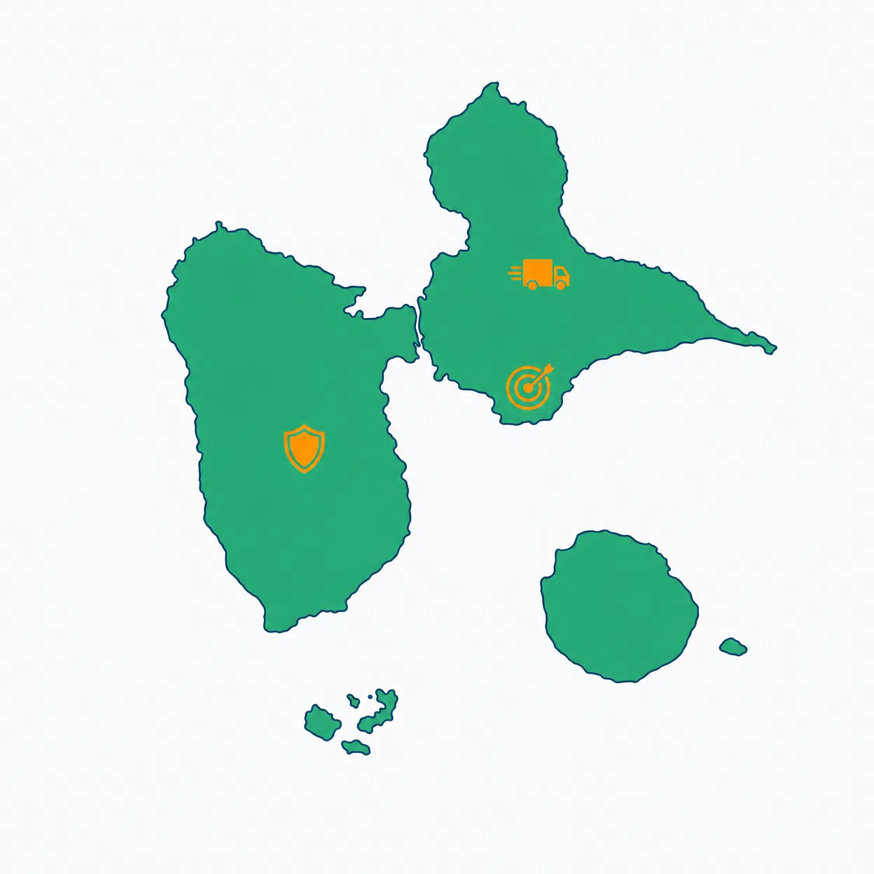 Zone d'intervention KARISQ : Guadeloupe (971)