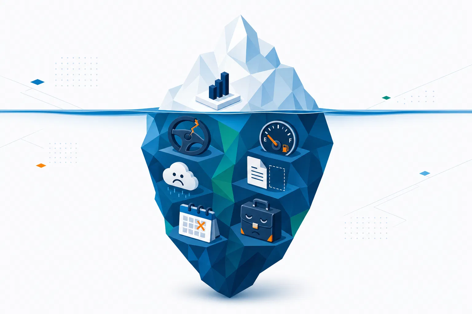 Iceberg des coûts visibles et invisibles