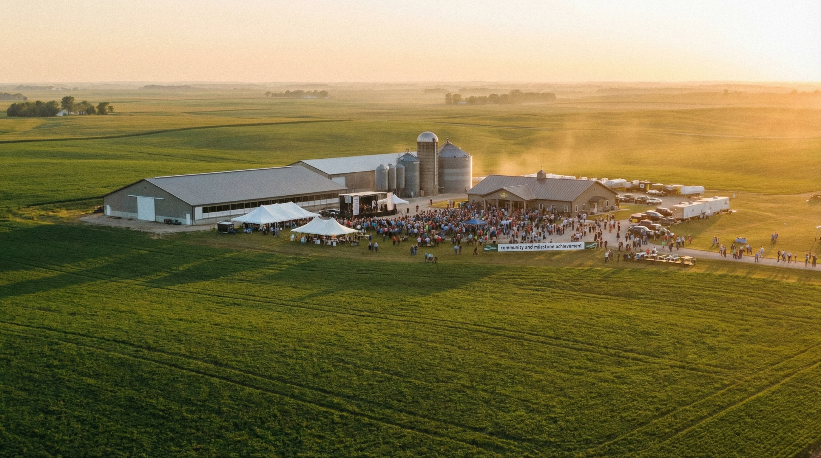 WINR Center Grand Opening celebration — Iowa farmland at golden hour