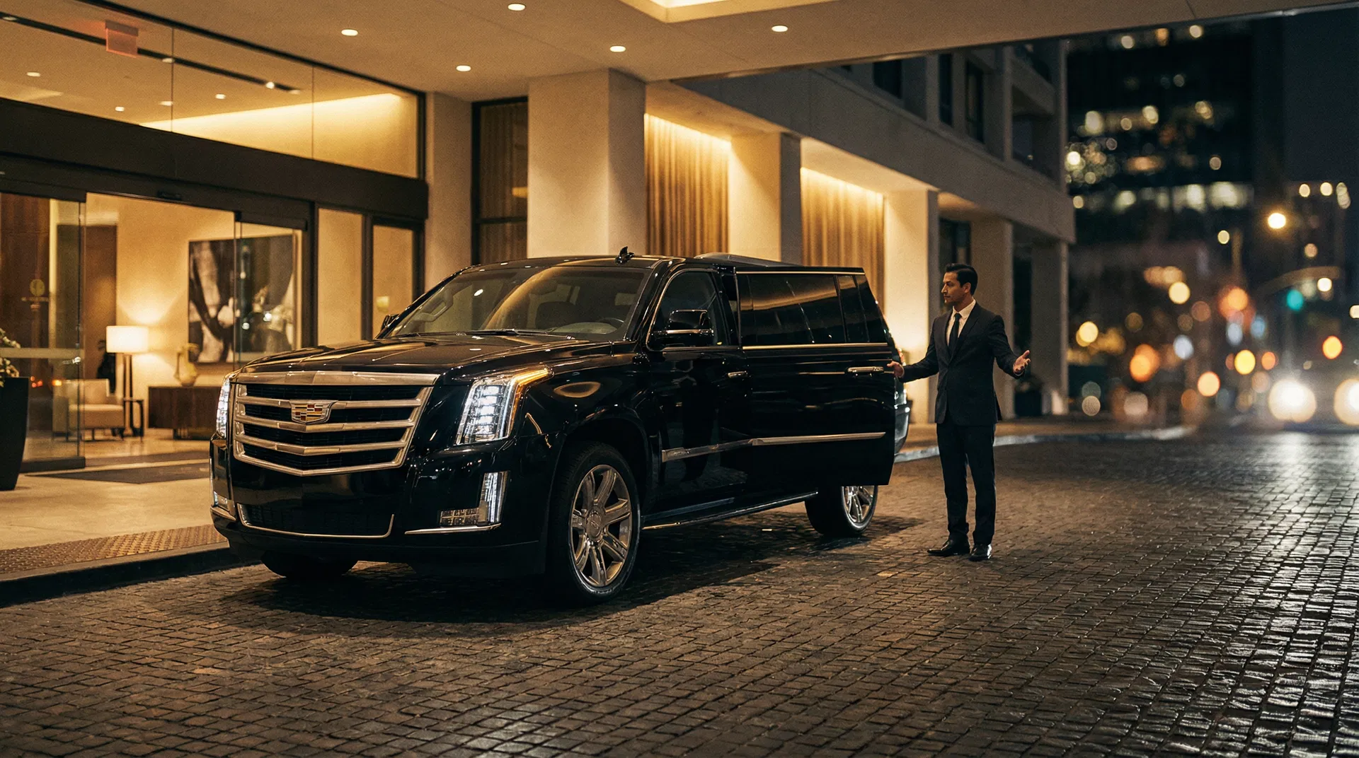 Luxury black car chauffeur service Los Angeles