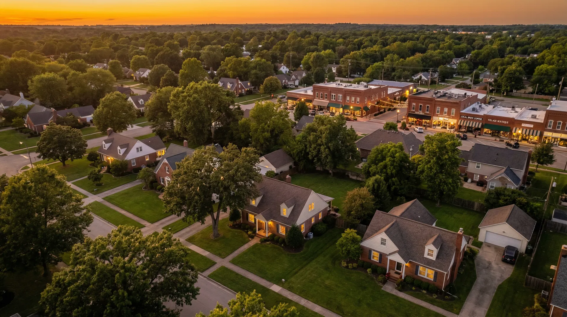 Aerial neighborhood view
