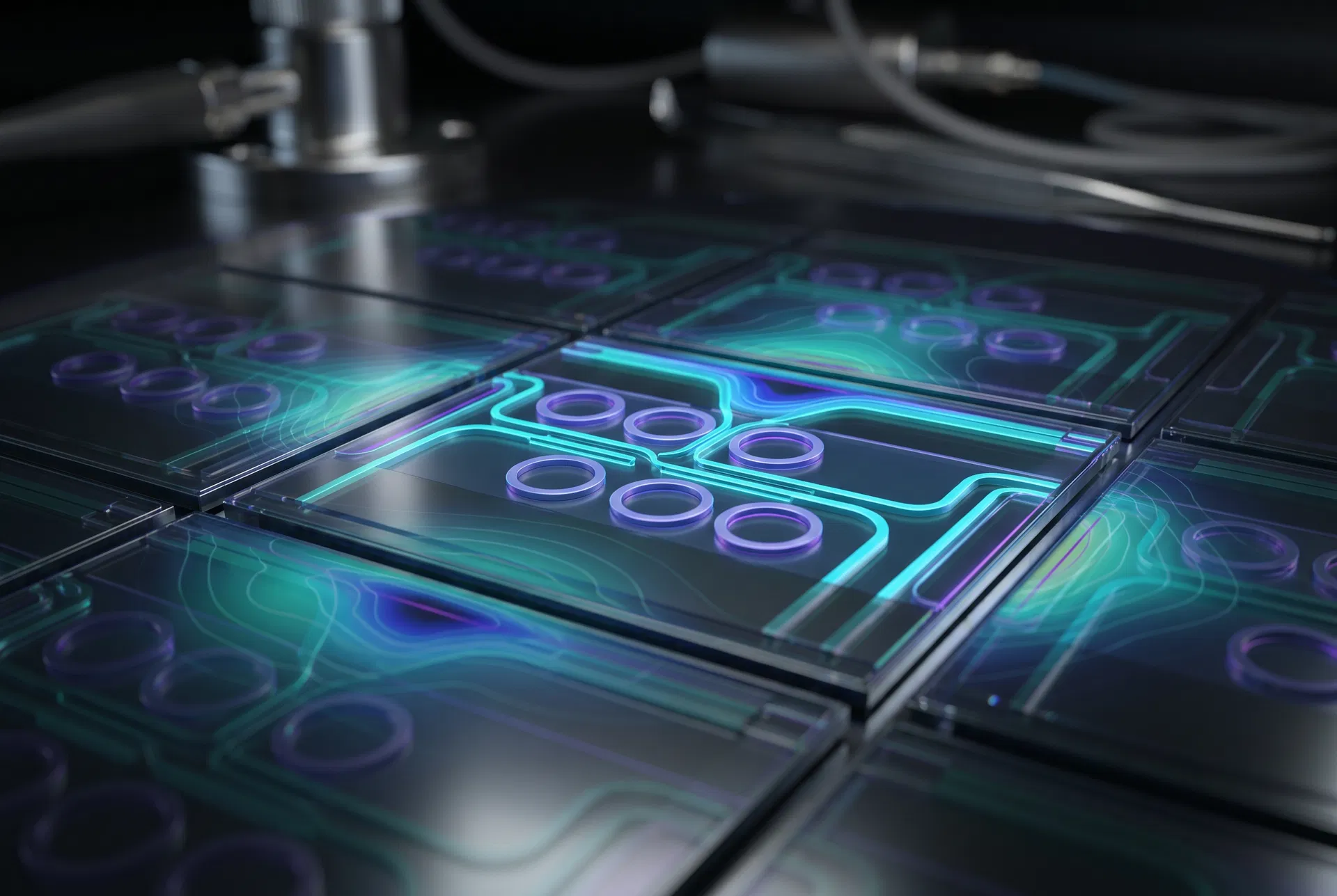 Photonic wafer simulation with luminous waveguide traces