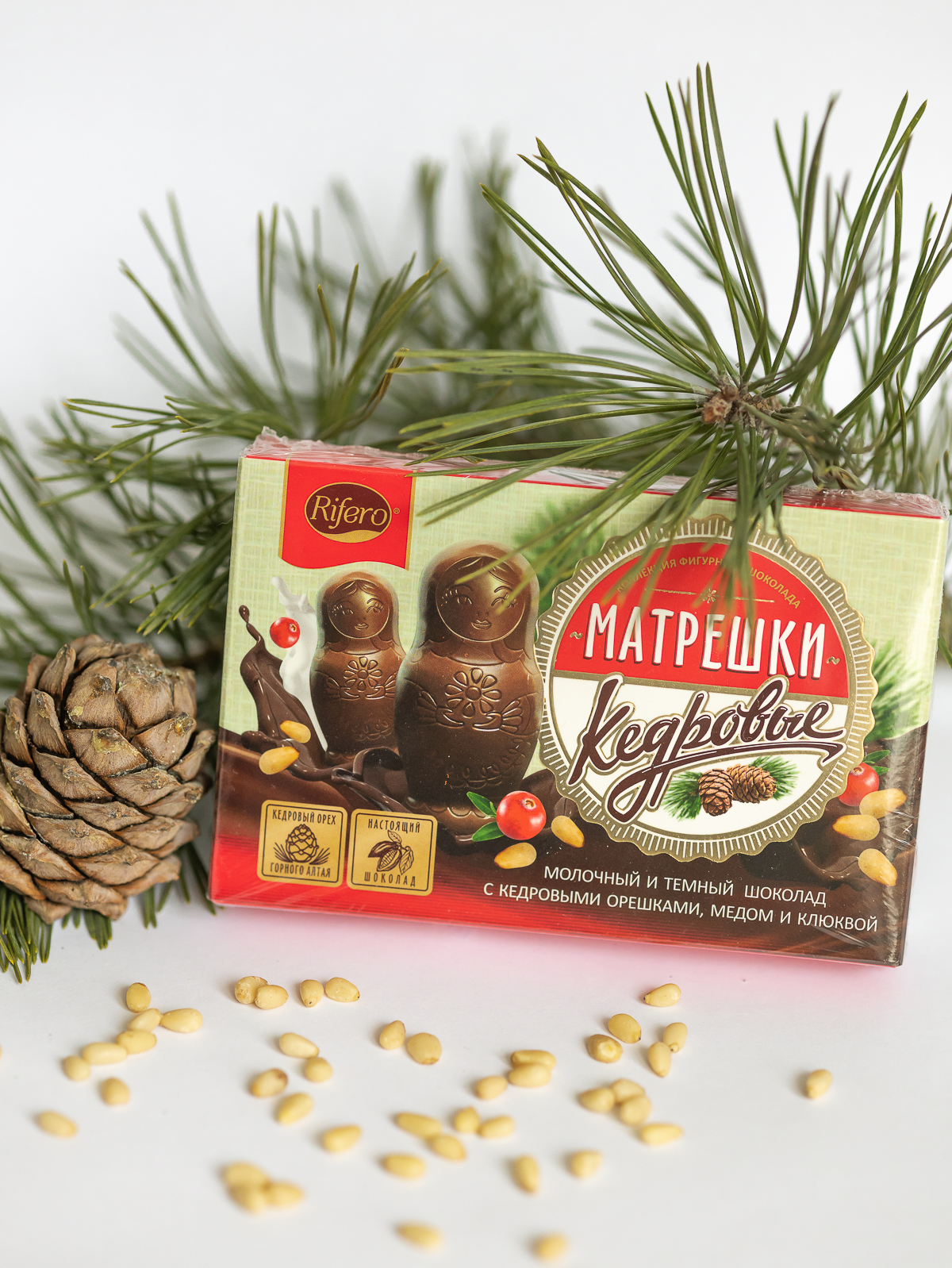 Коллекция фигурного шоколада "Матрешки кедровые" (100 гр.)