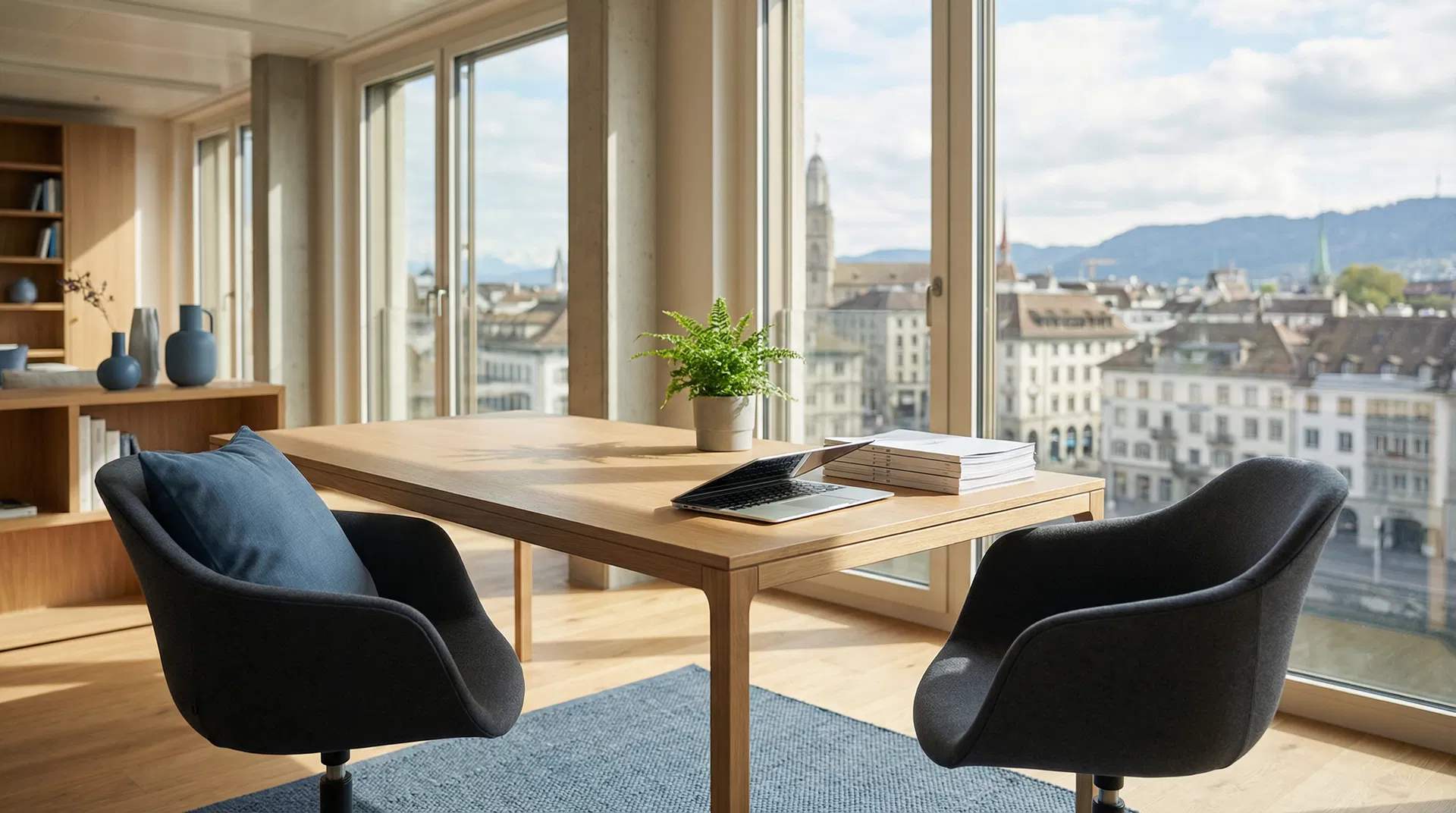 B&B Concept AG Büro mit Blick auf Zürich