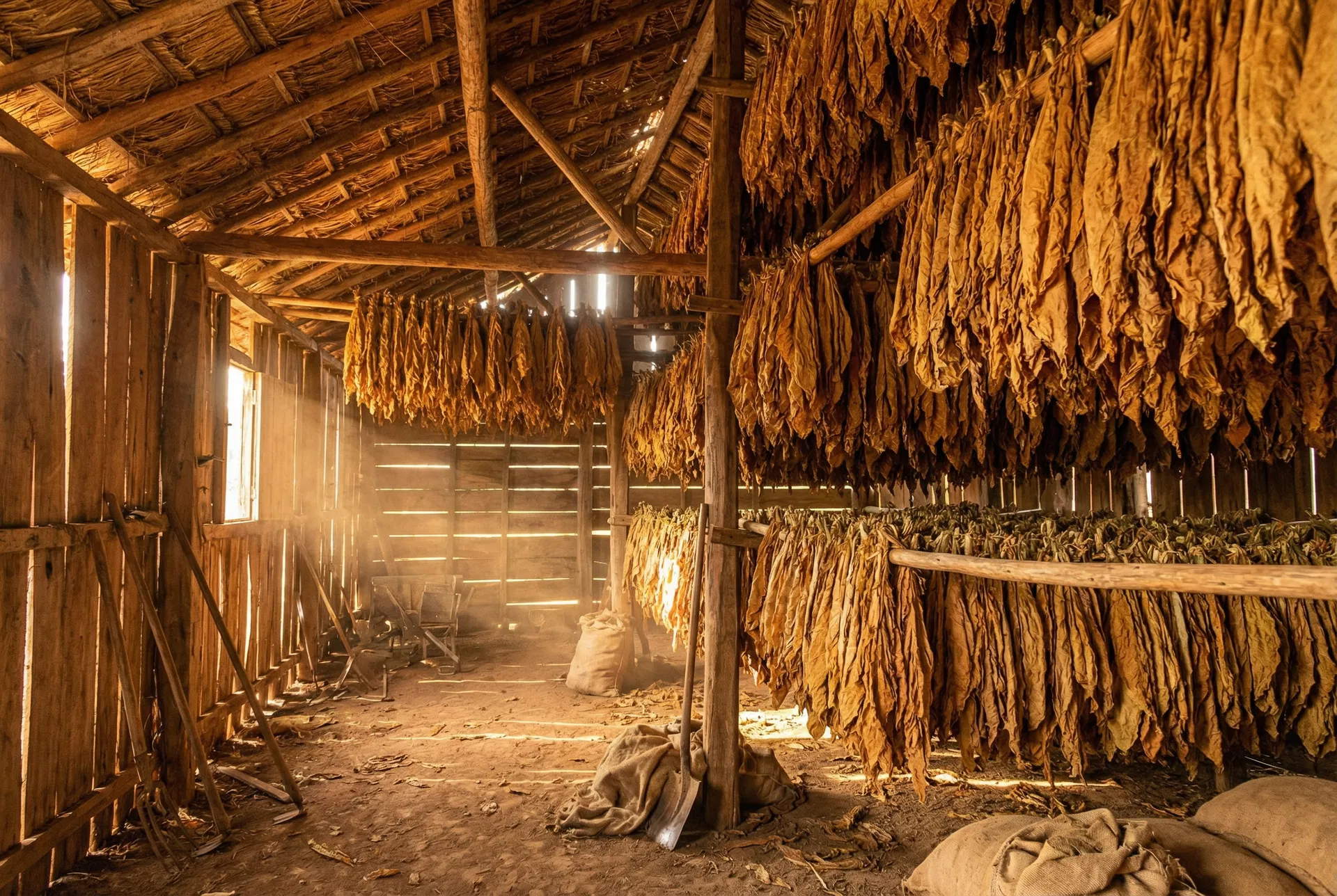 Galpão de secagem de tabaco