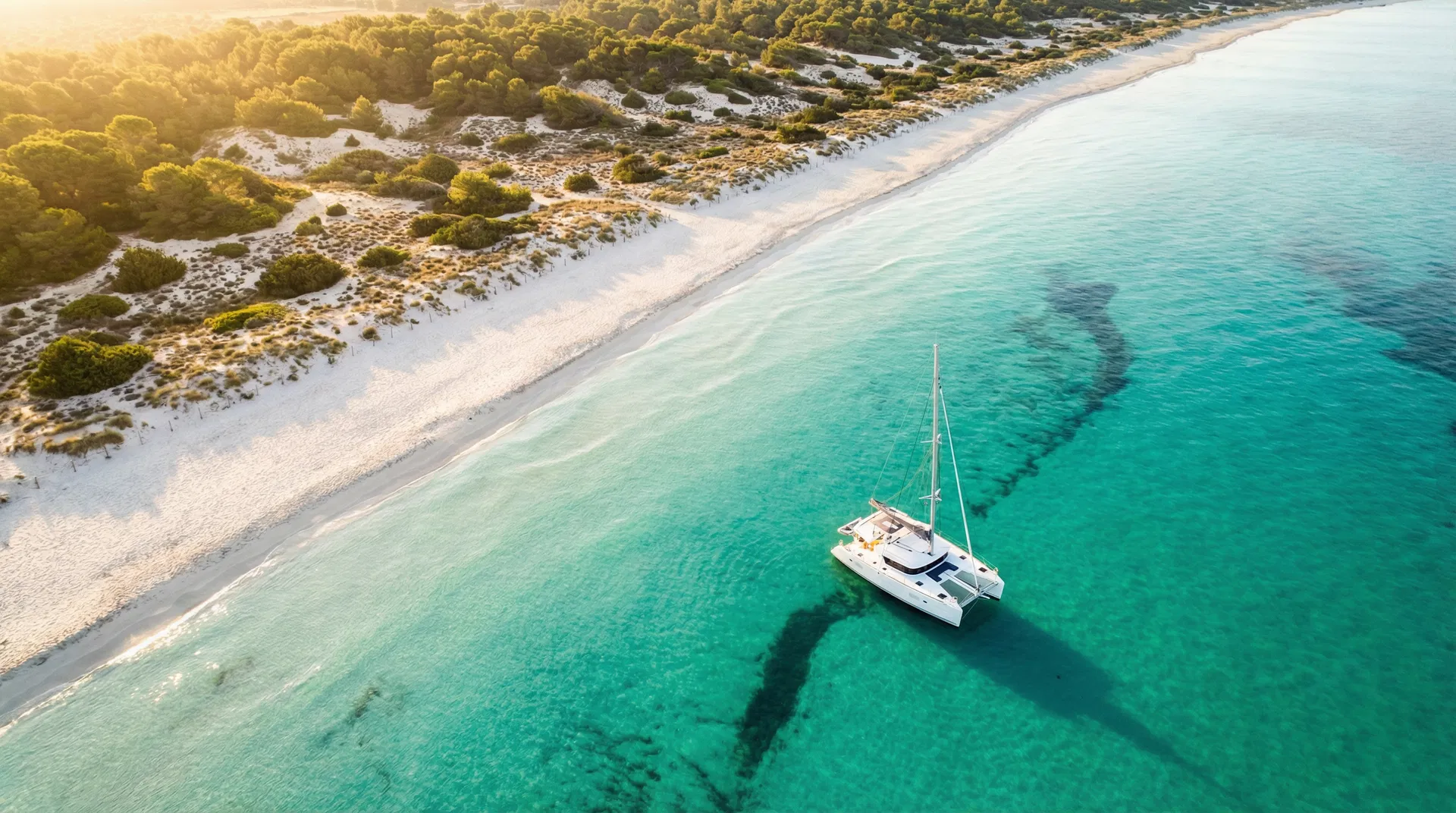 Es Trenc beach from above