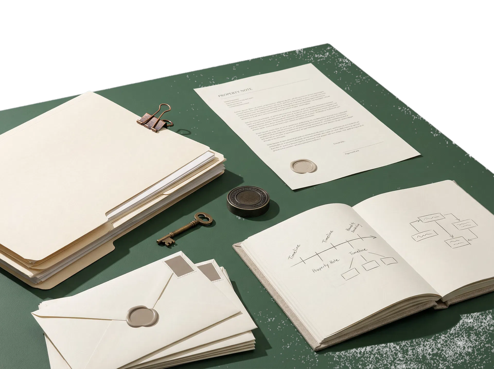 Composición editorial de documentación y cronología del proceso hipotecario