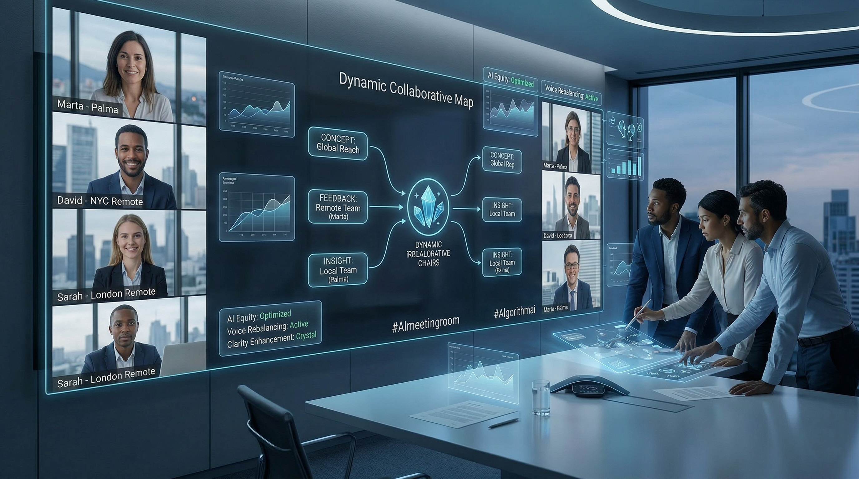 Equidad y claridad en el modelo híbrido: El papel de la IA en las salas de reuniones modernas