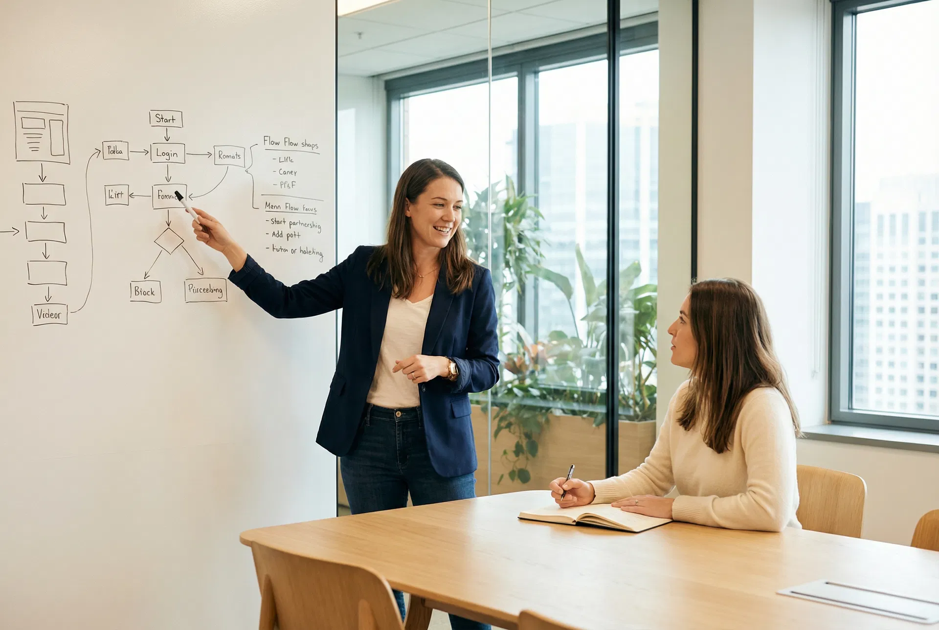 Sesión de mentoría entre profesionales