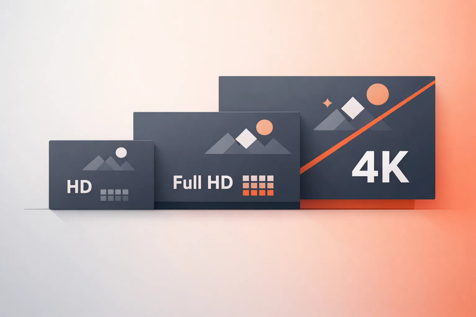 Comparação de resoluções: HD, Full HD e 4K