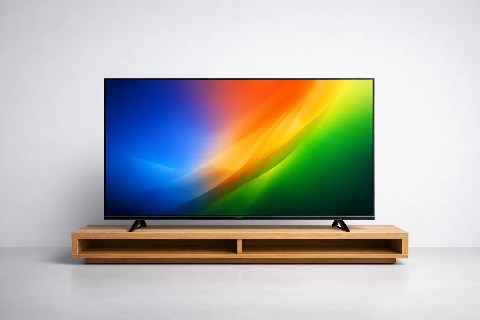 TV moderna em suporte minimalista
