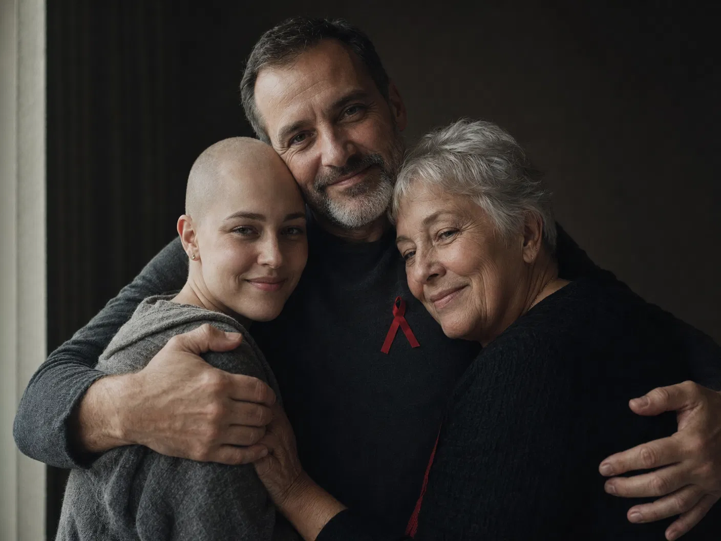 Bliscy obejmujący się w geście solidarności