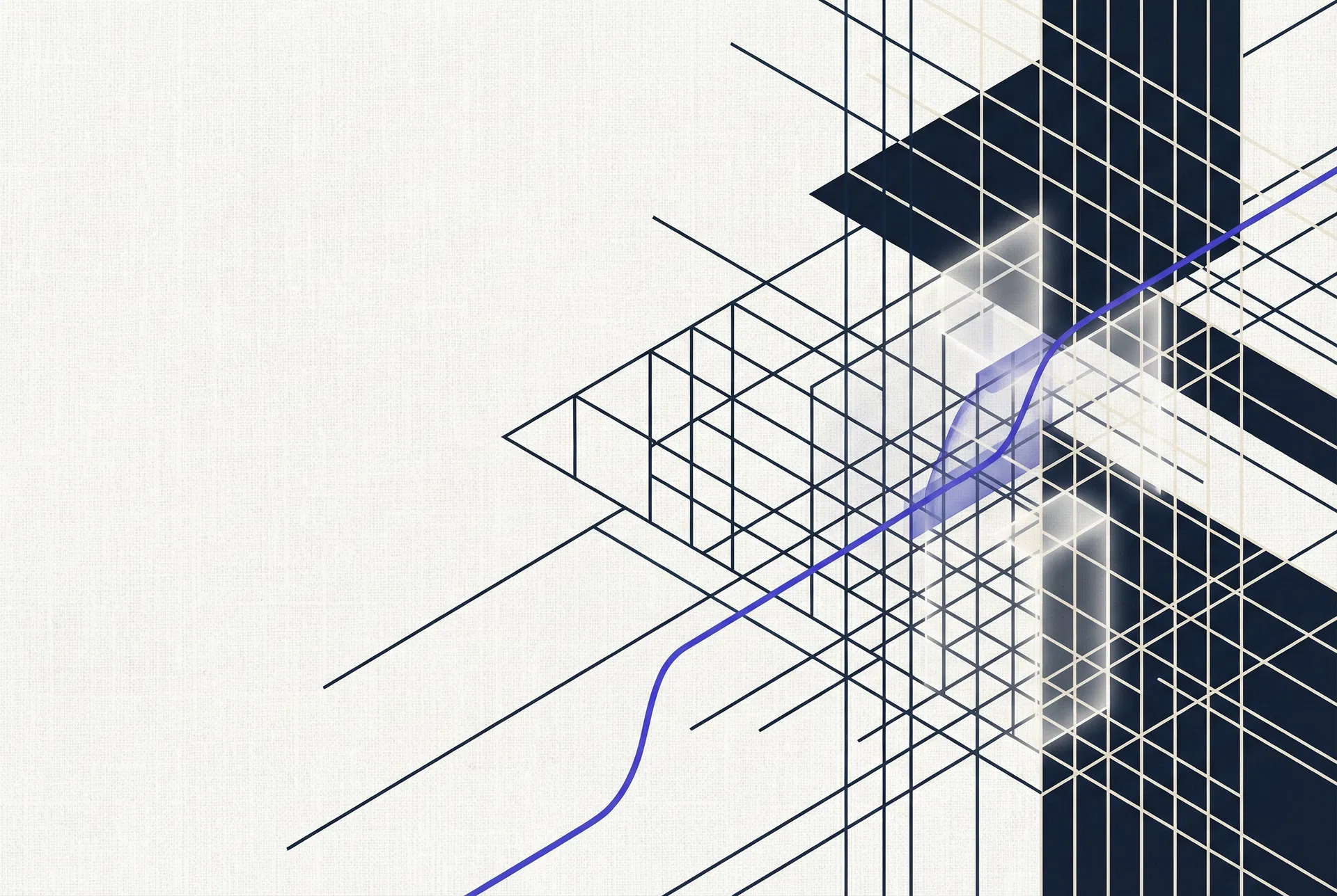 Abstract geometric grid lines representing structured systems and precision consulting