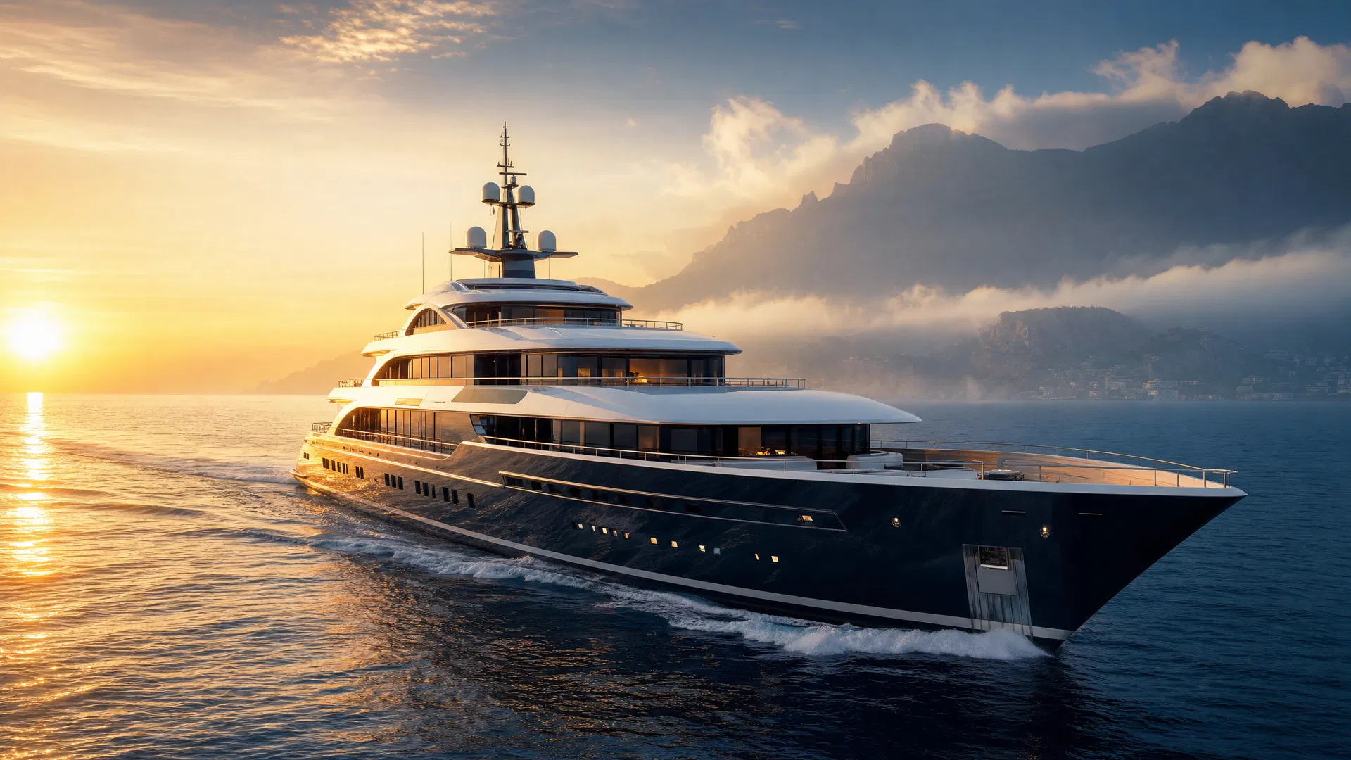 Luxury Superyacht Banner Background