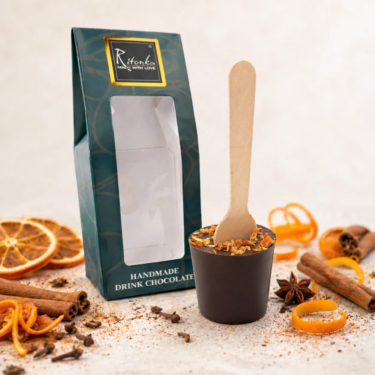 Bitter Trinkschoko Stick - Lebkuchen, Orange | 60g