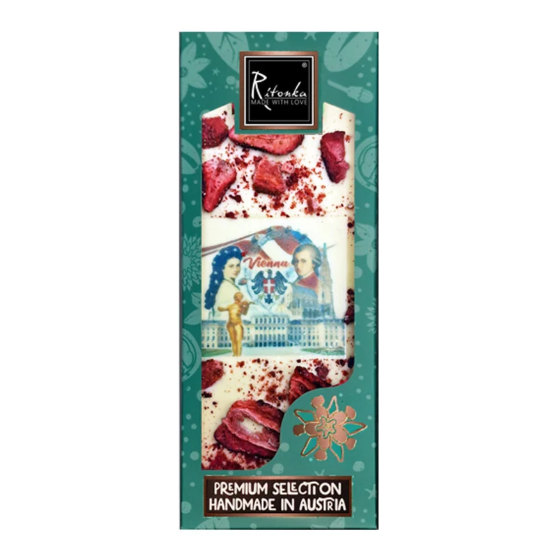 GOURMET Weiße Schokolade - Mozart, Erdbeere 130g