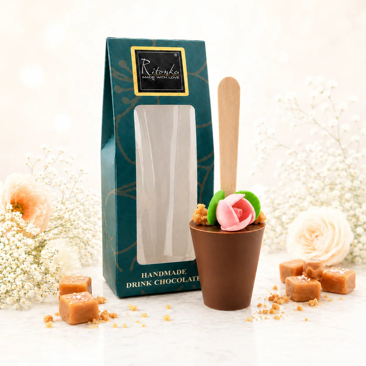 Milch Trinkschoko Stick - Karamell, Blume | 60g