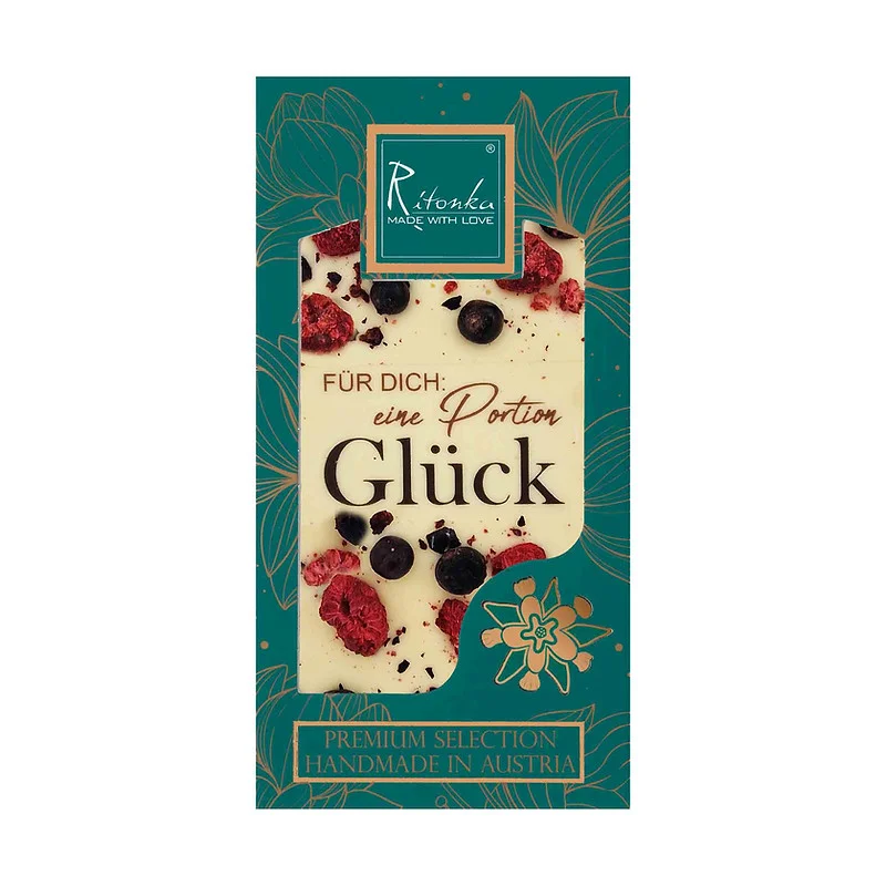 PREMIUM weiße Schokolade - Für Dich eine Portion Glück  95g