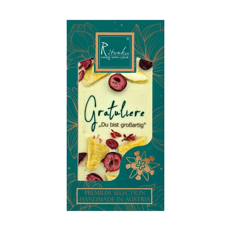 PREMIUM weiße Schokolade - Gratuliere! 95g