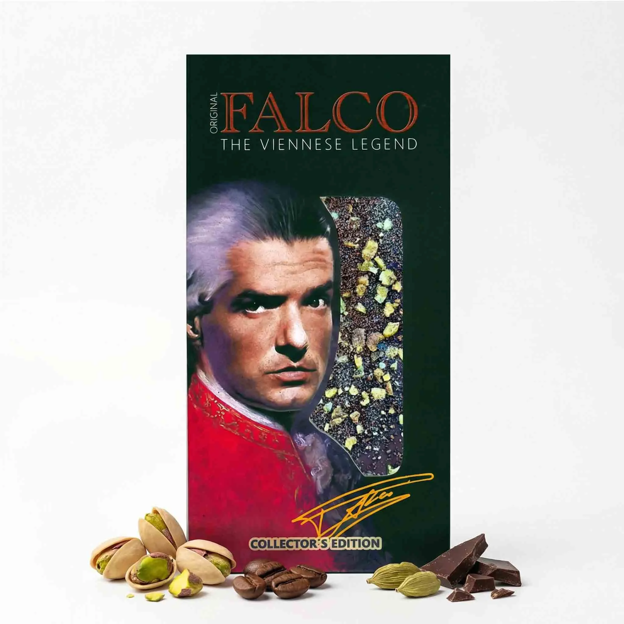 Original Falco Milchschokolade - Pistazien, Kaffee, Kardamom