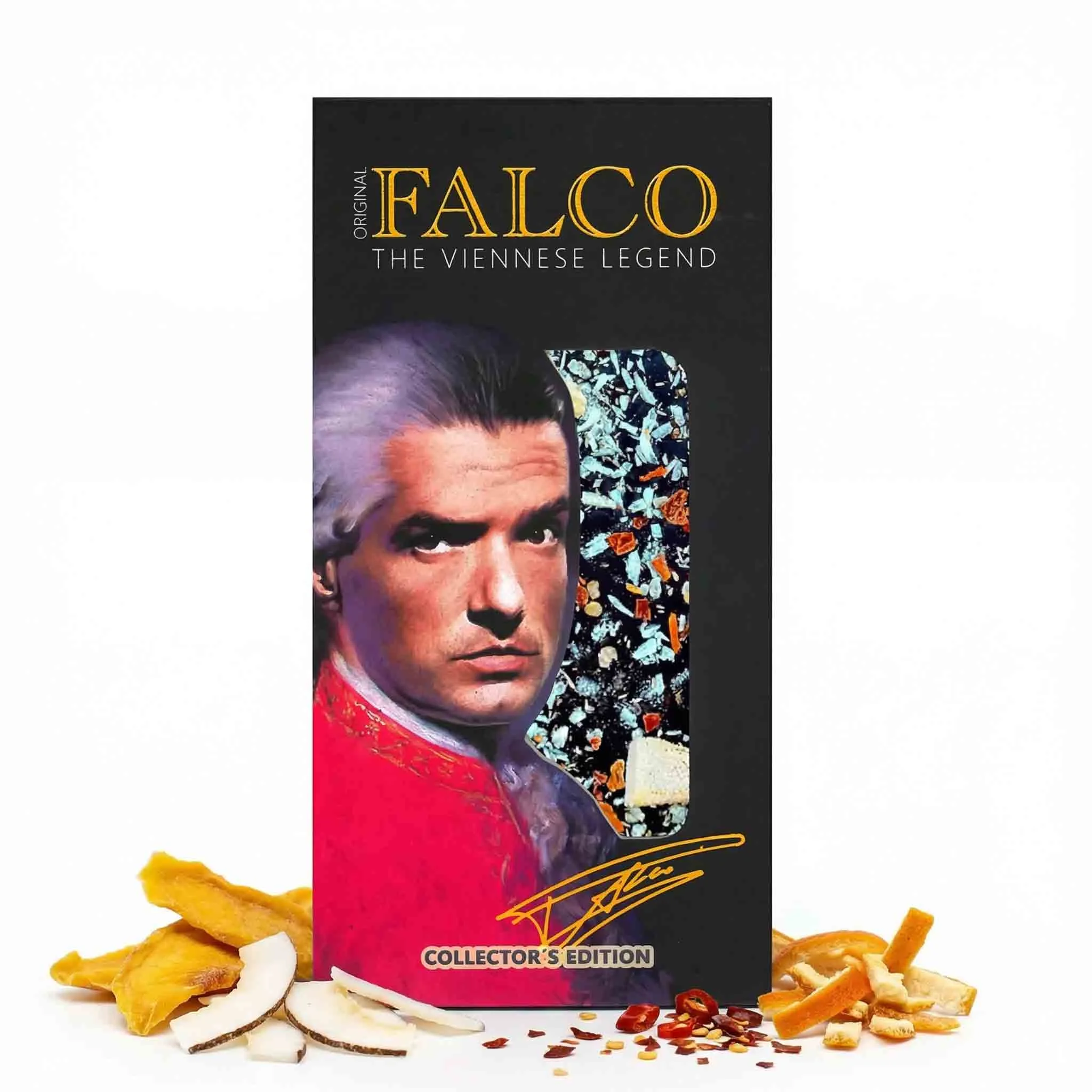 Original Falco Bittereschokolade - Mango, Kokos, Chili, Orangina