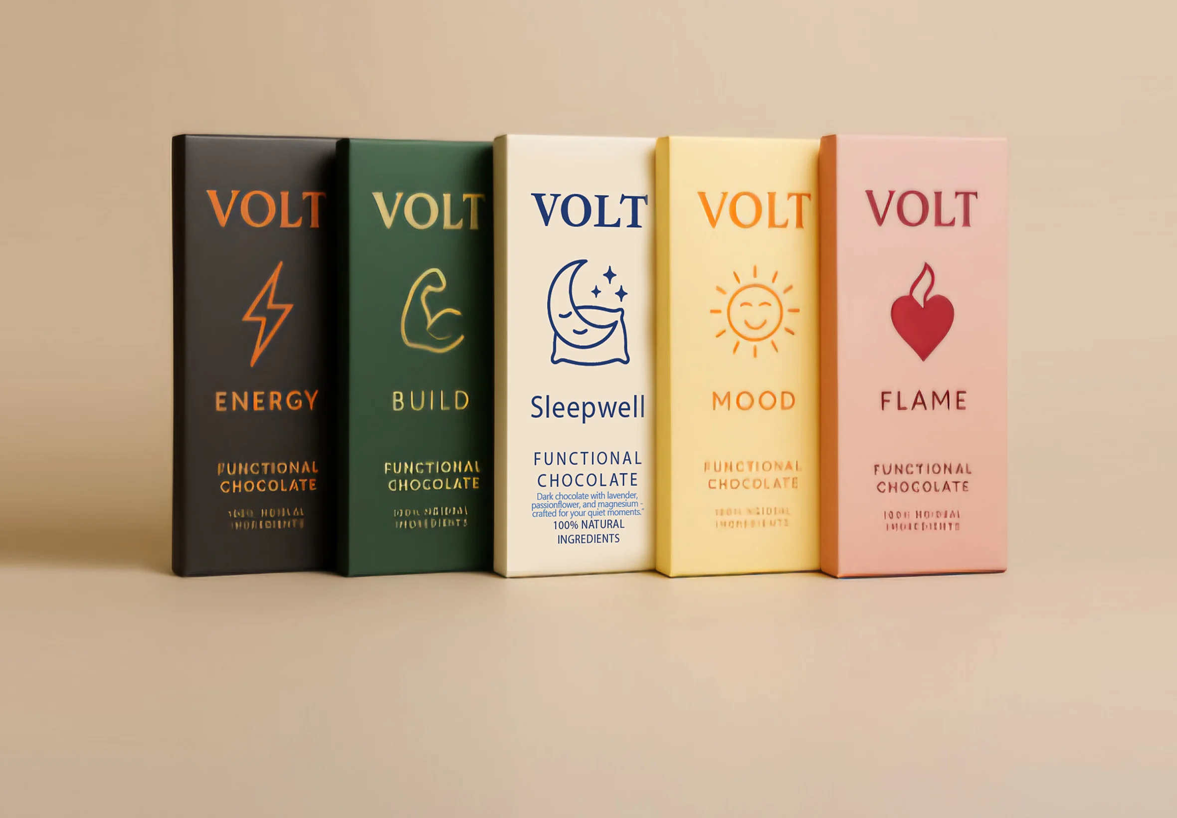TesterSet VOLT  – 5 funktionale Schokoladensorten 