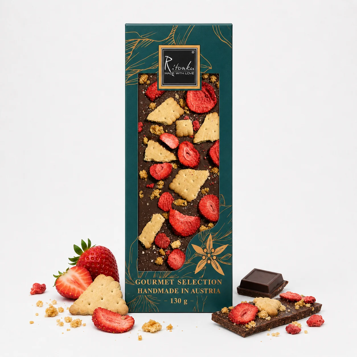 GOURMET Milchschokolade - Erdbeere, Kekse, Karamell, Salz 130g