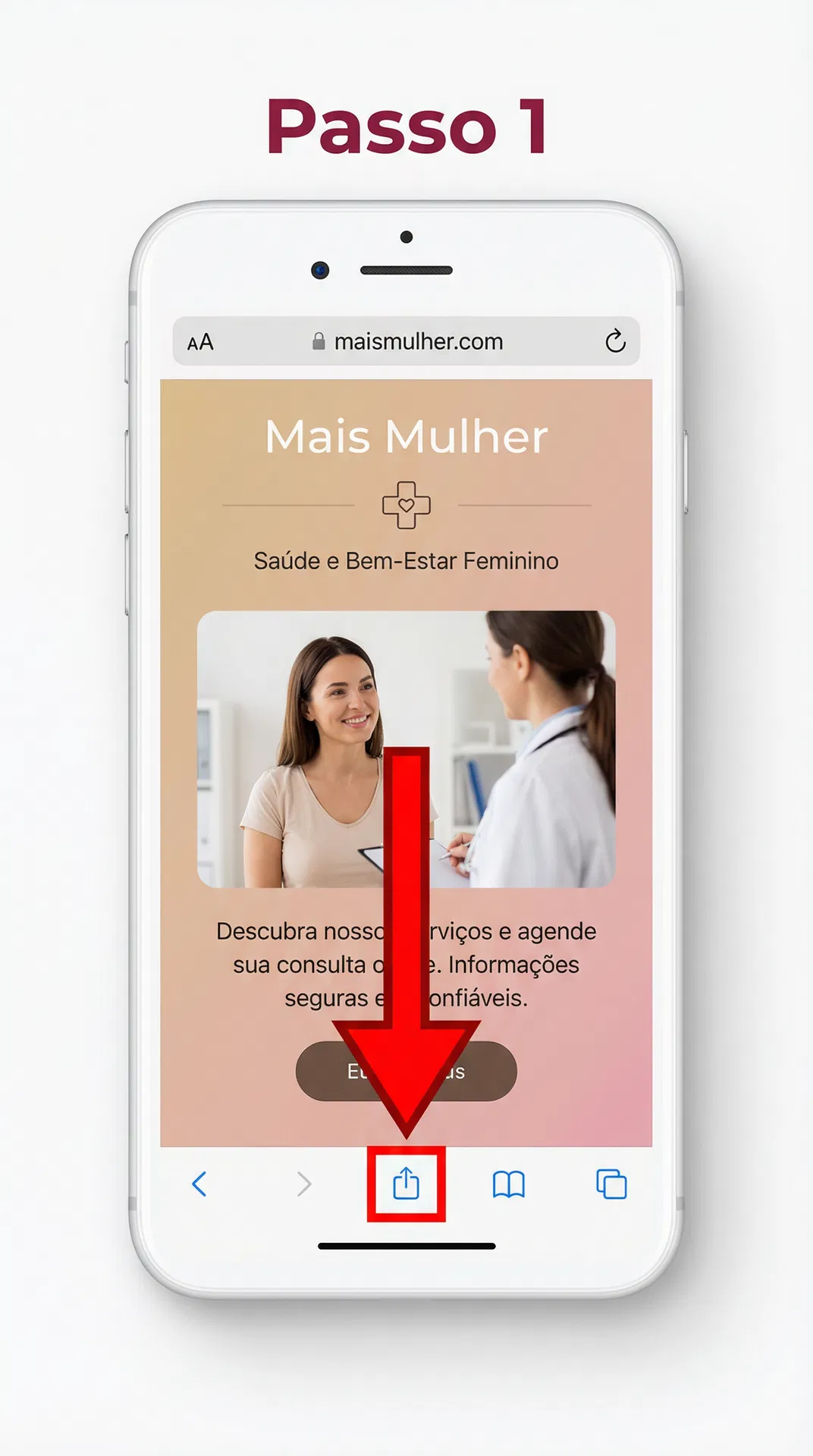Passo 1: Abra o menu Compartilhar