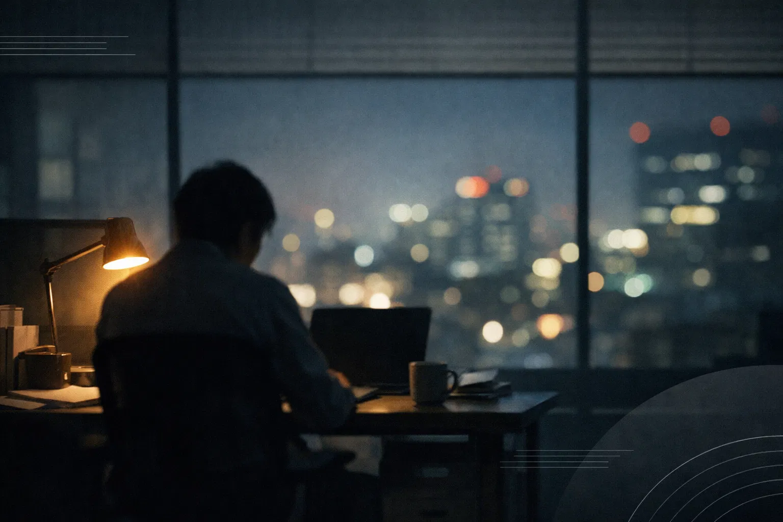 过劳工作的办公室场景