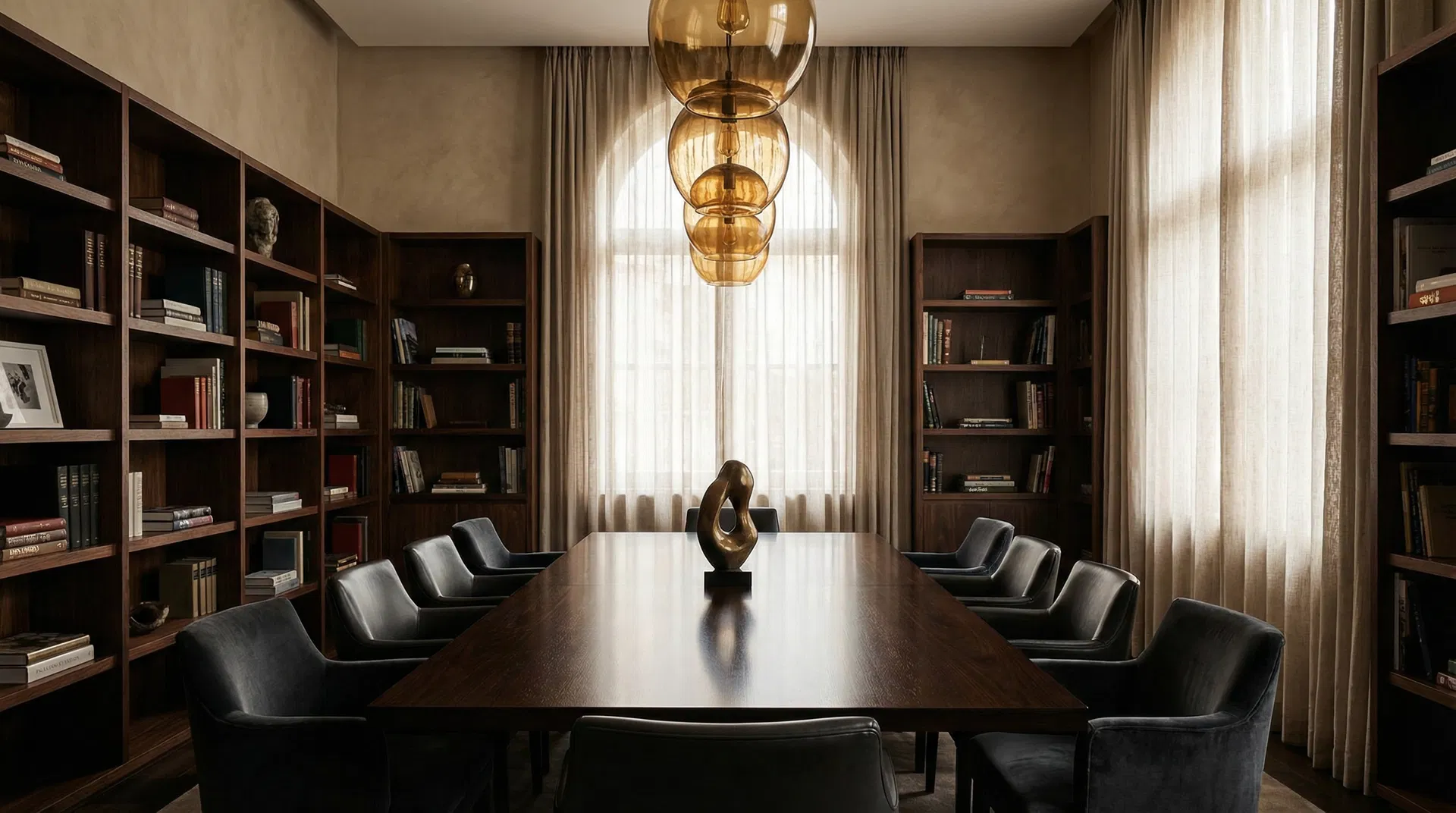 Institutional boardroom interior