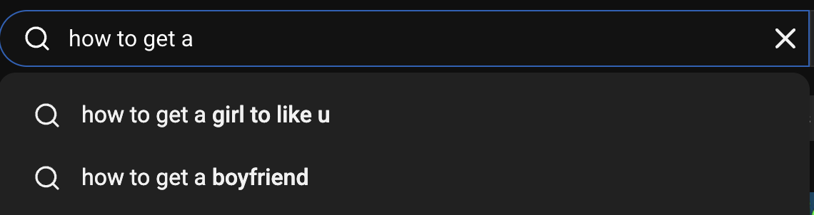 The saddest love story, told in YouTube search results