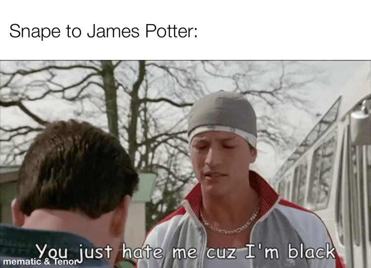 So Snape joins the death eaters who are a metaphor for Nazis and White supremacist groups to impress a white girl. So Sn