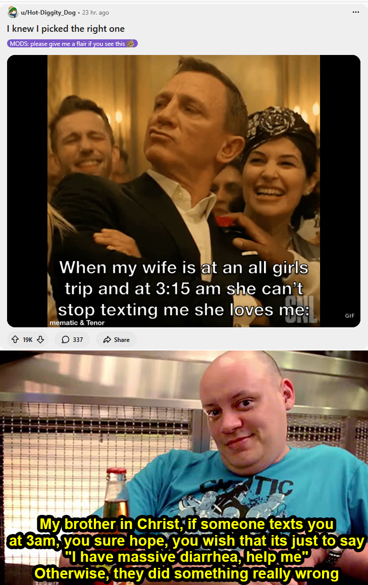 Don't mind me, I'm just here to wake up a brother