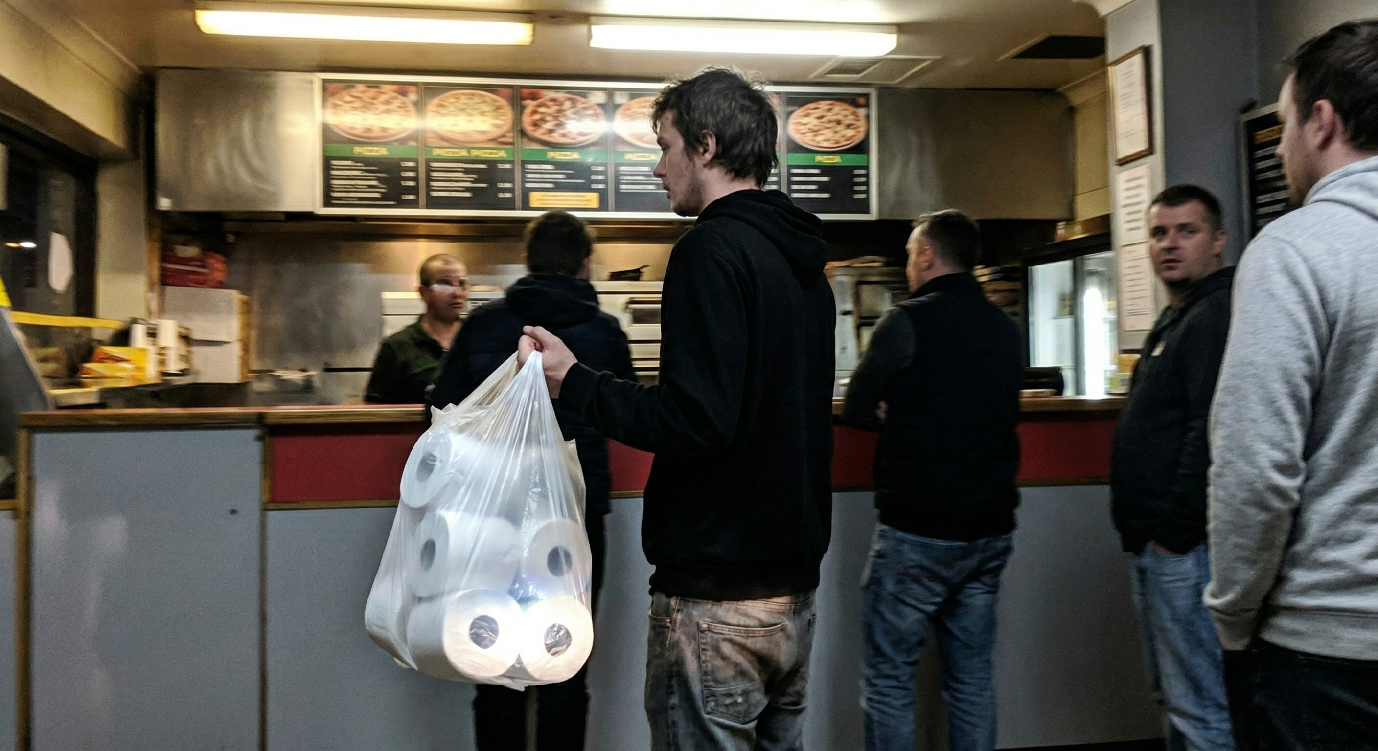 Bro is taking absolutely zero chances with the spicy pepperoni tonight.