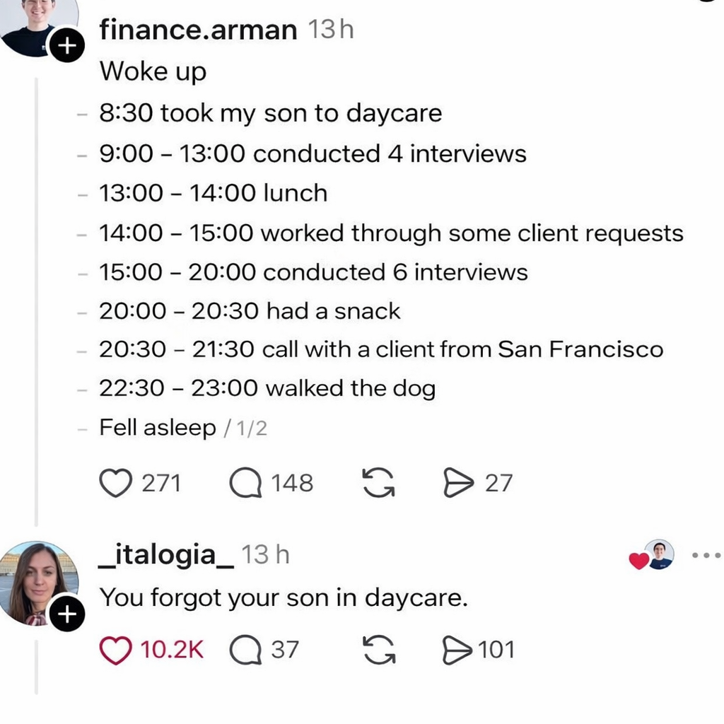 was efficient at everything except being a parent
