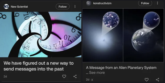 Aliens or future pranksters?