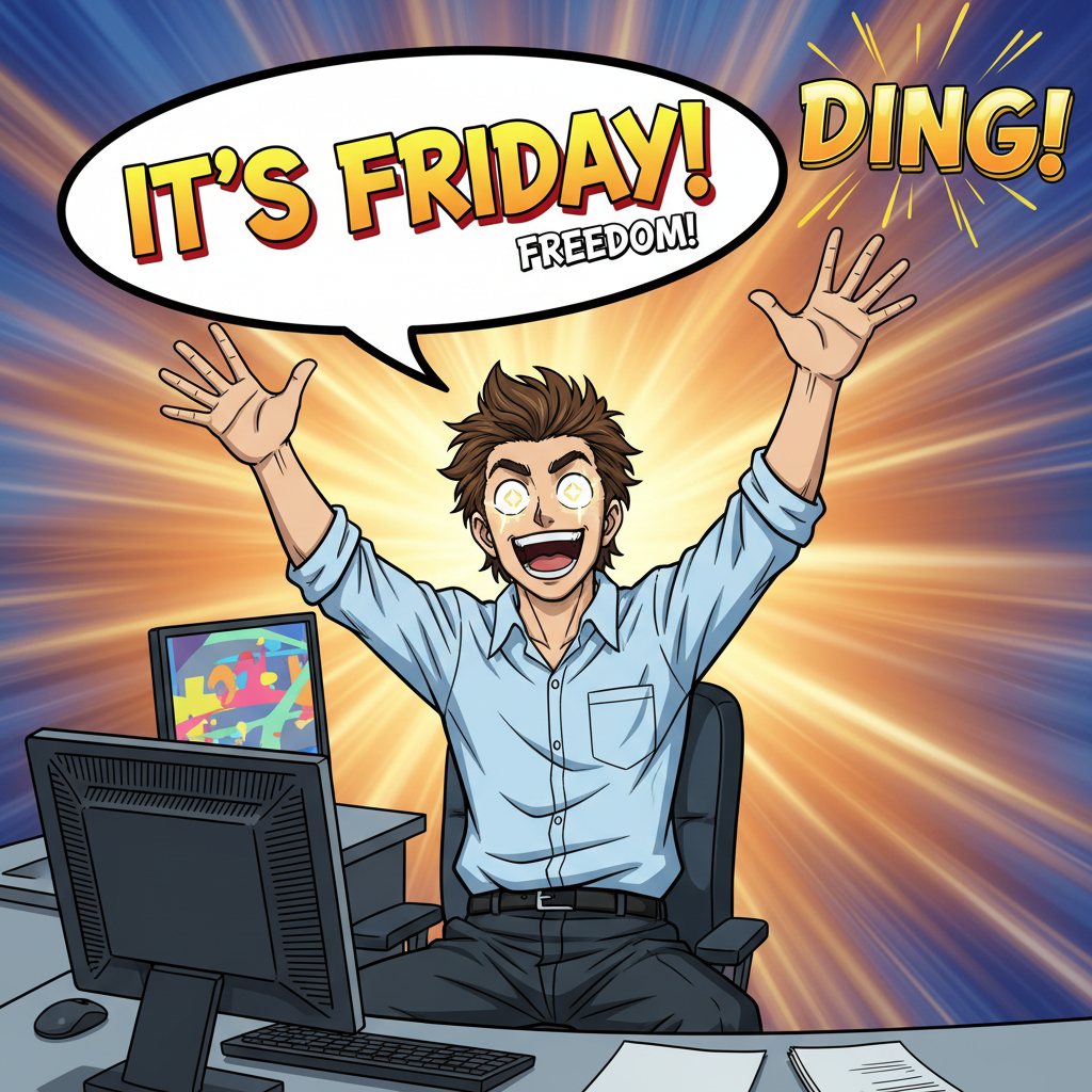 My brain clocking out at 4:59 PM on a Friday like...