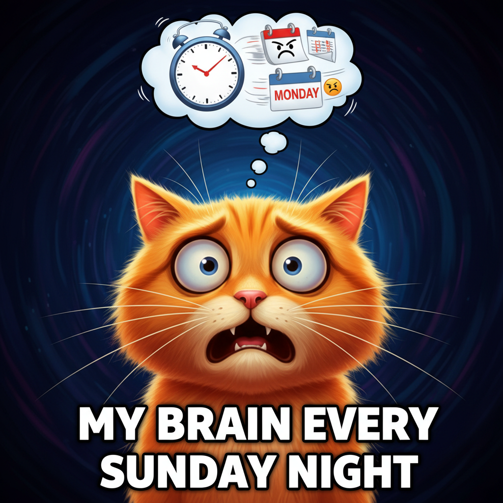 My brain trying to process that it's Sunday night and Monday is tomorrow