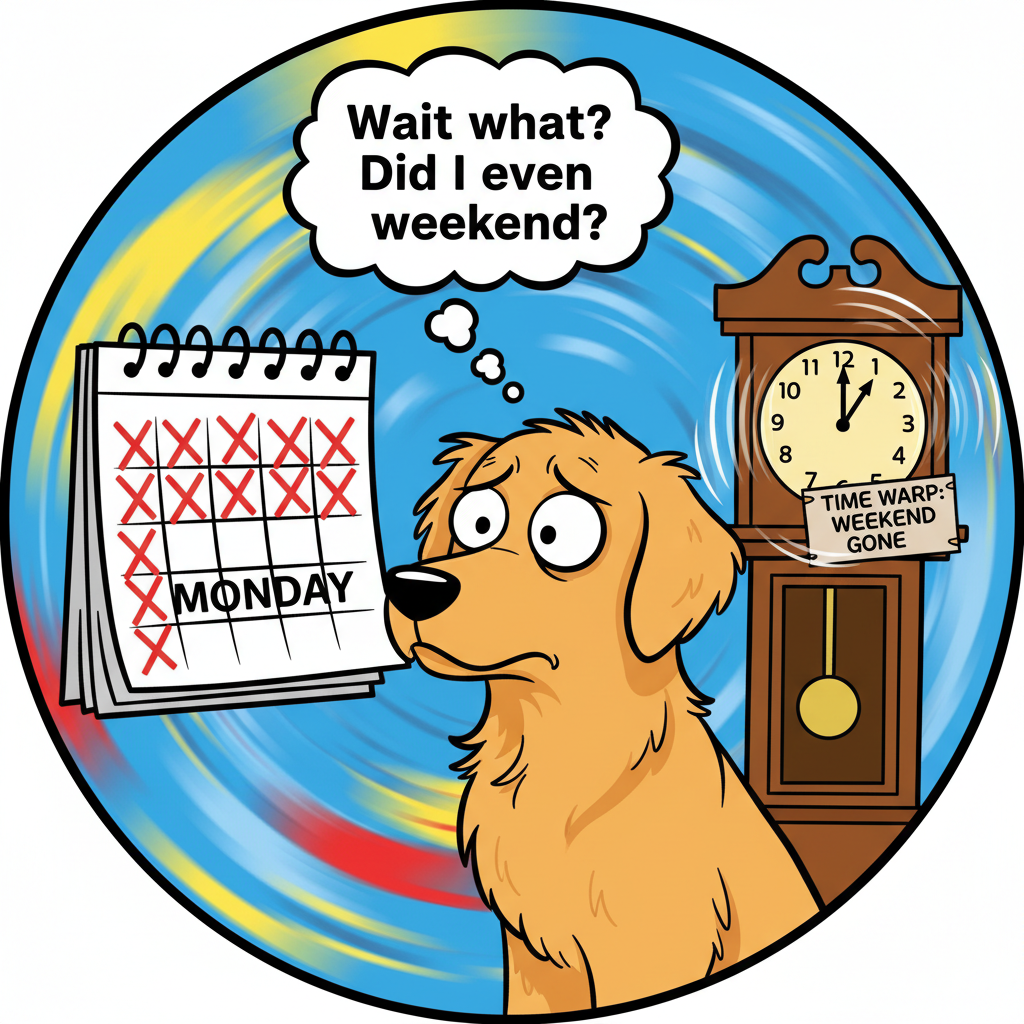 My brain trying to remember where the weekend went