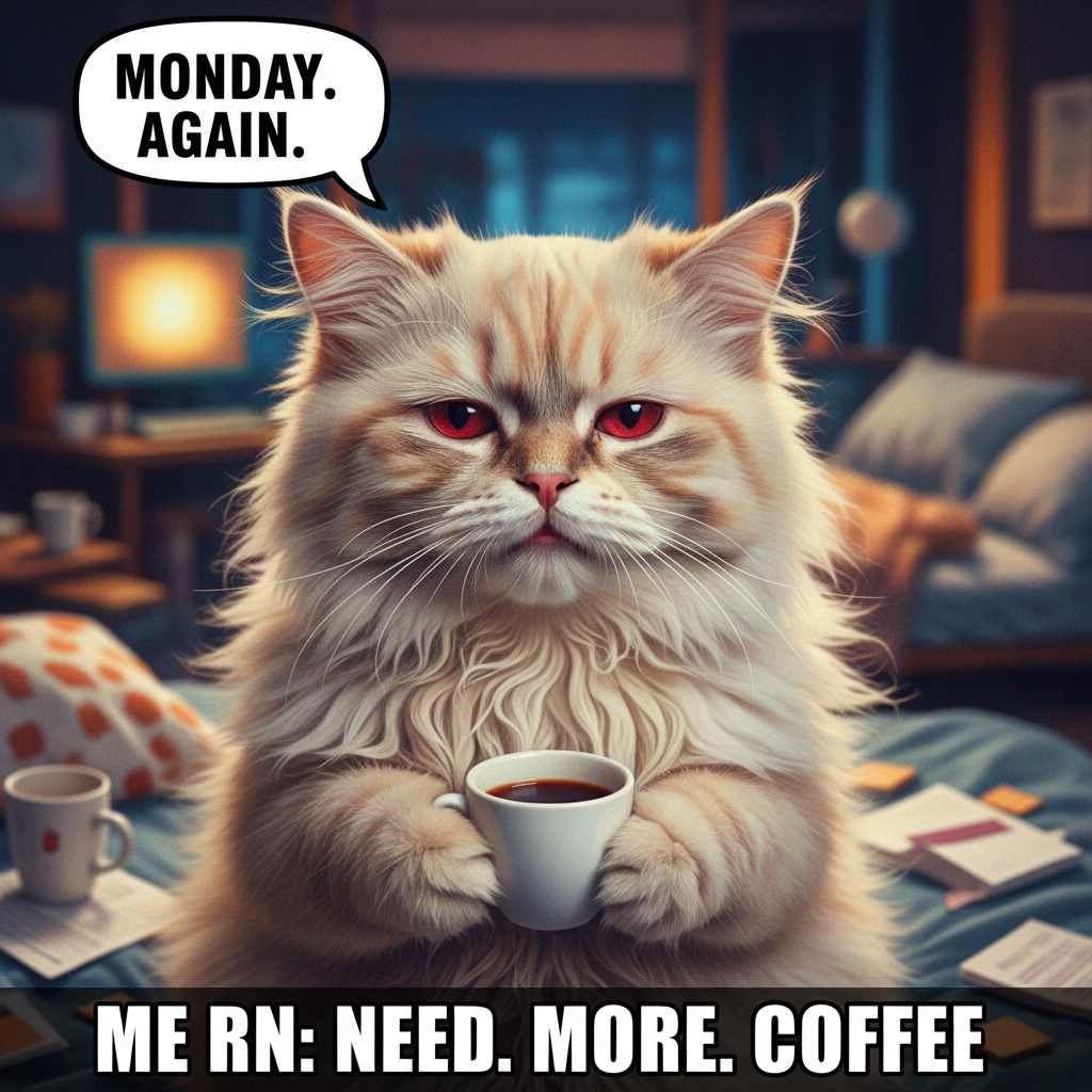 My spirit animal trying to survive Monday morning after a wild weekend