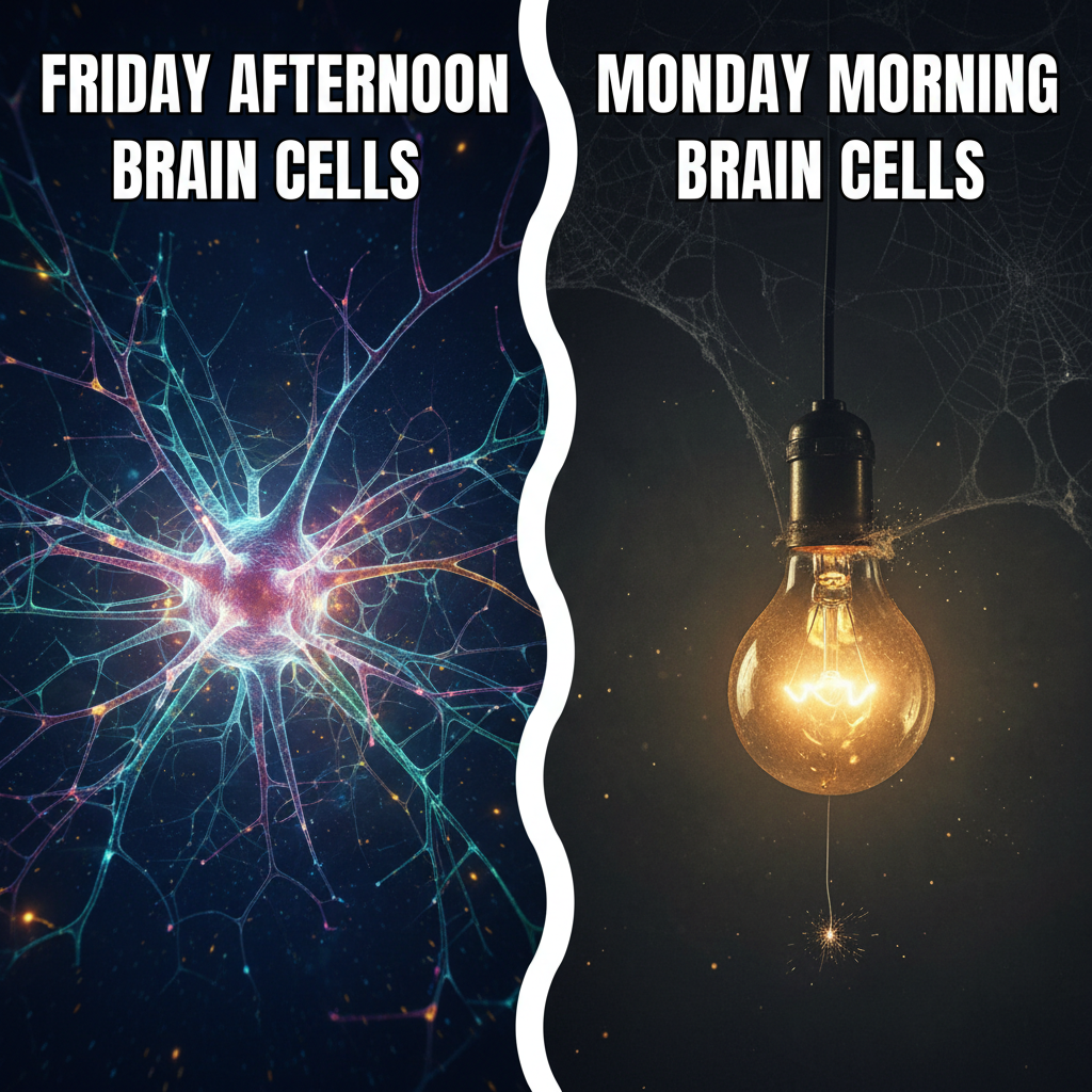 My brain cells on Monday morning vs. Friday afternoon