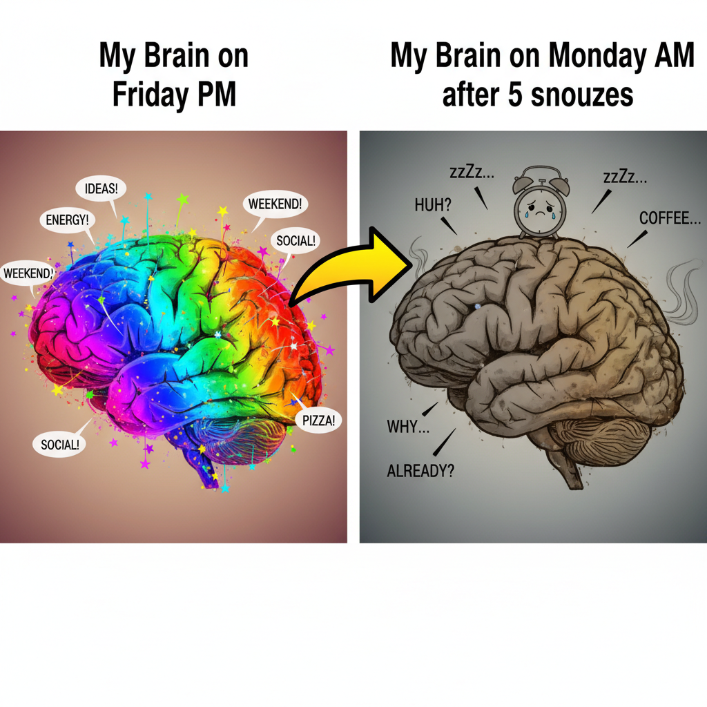 My brain on Monday vs. the 5-minute snooze button war