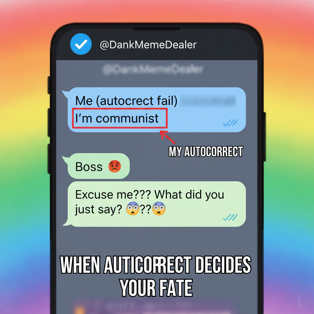 Autocorrect changed 'I'm coming' to 'I'm communist.' My boss is now very confused. #AutocorrectFails