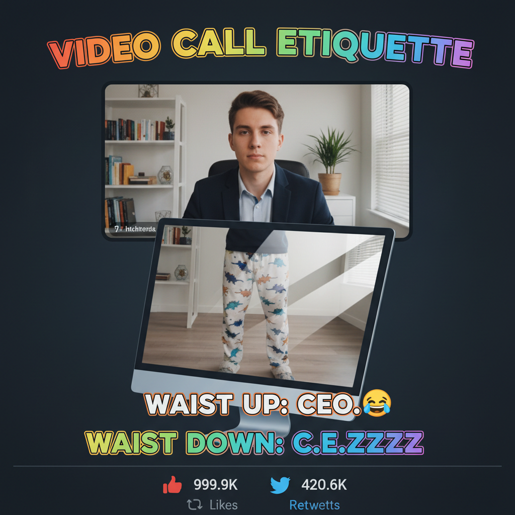 Wore pajamas to a Zoom call. Camera off, obviously. Or was it?