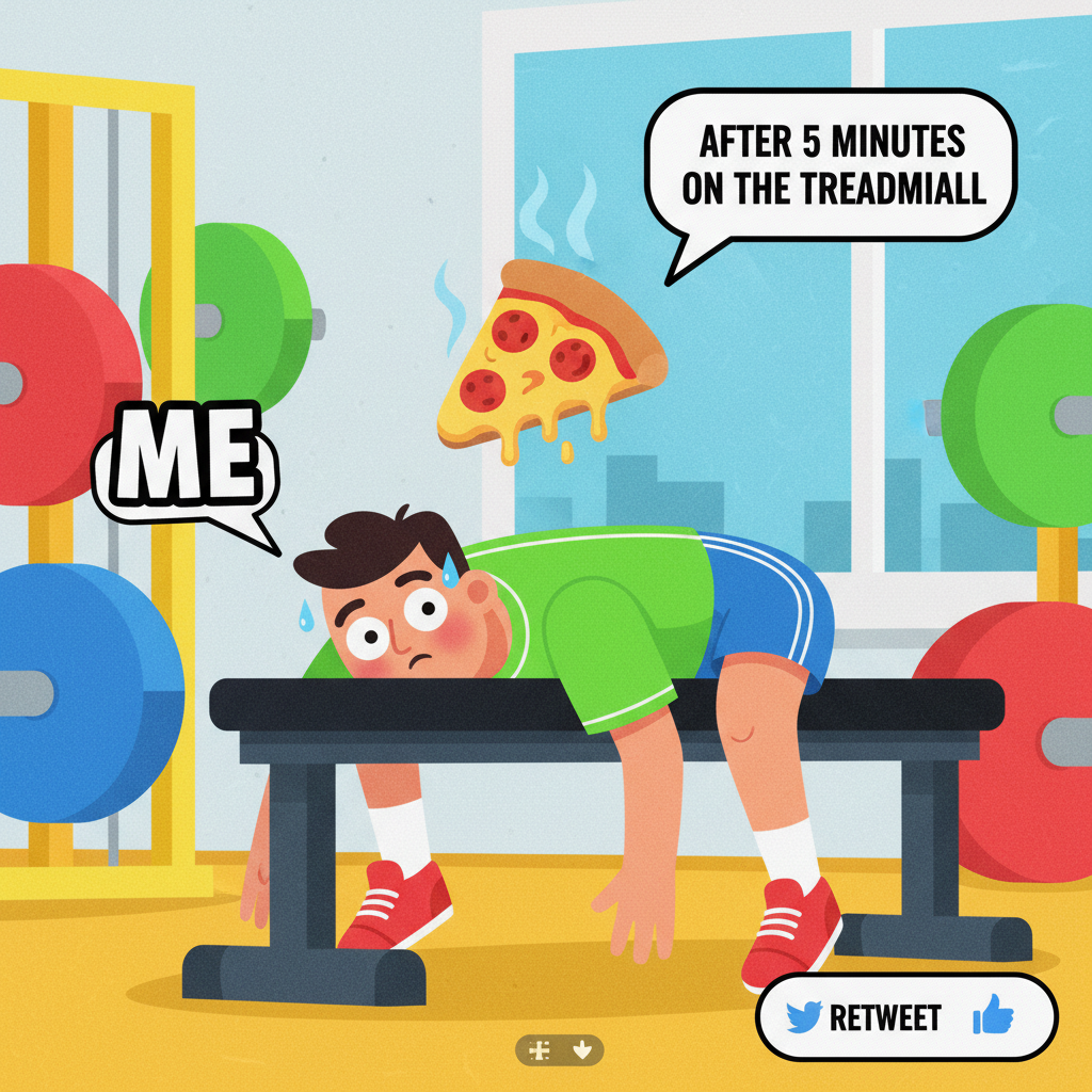 Went to the gym. Did one rep. Now I need a nap and a pizza. Progress?