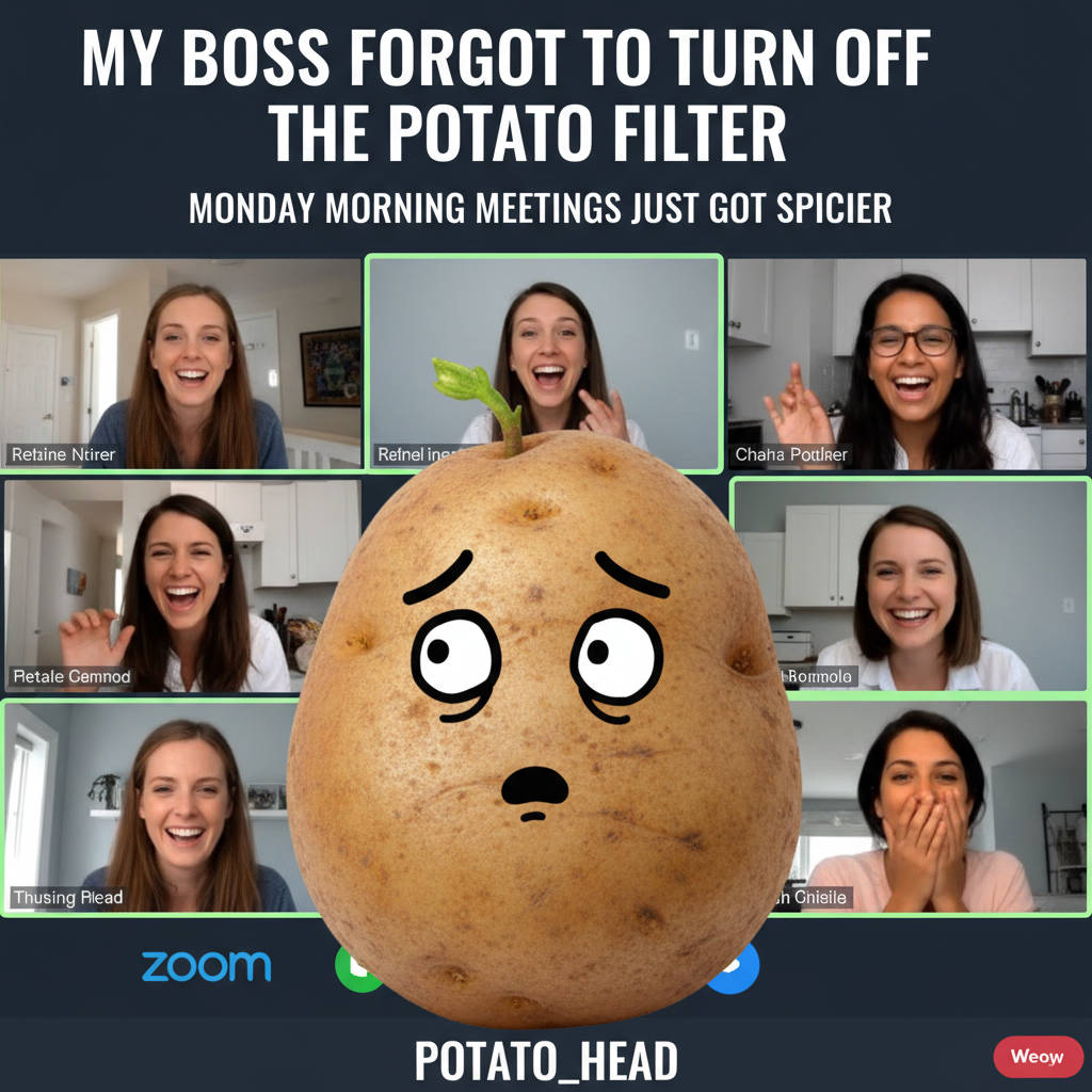 Accidentally joined the Zoom meeting with a potato filter on. My boss thought I was a new hire.