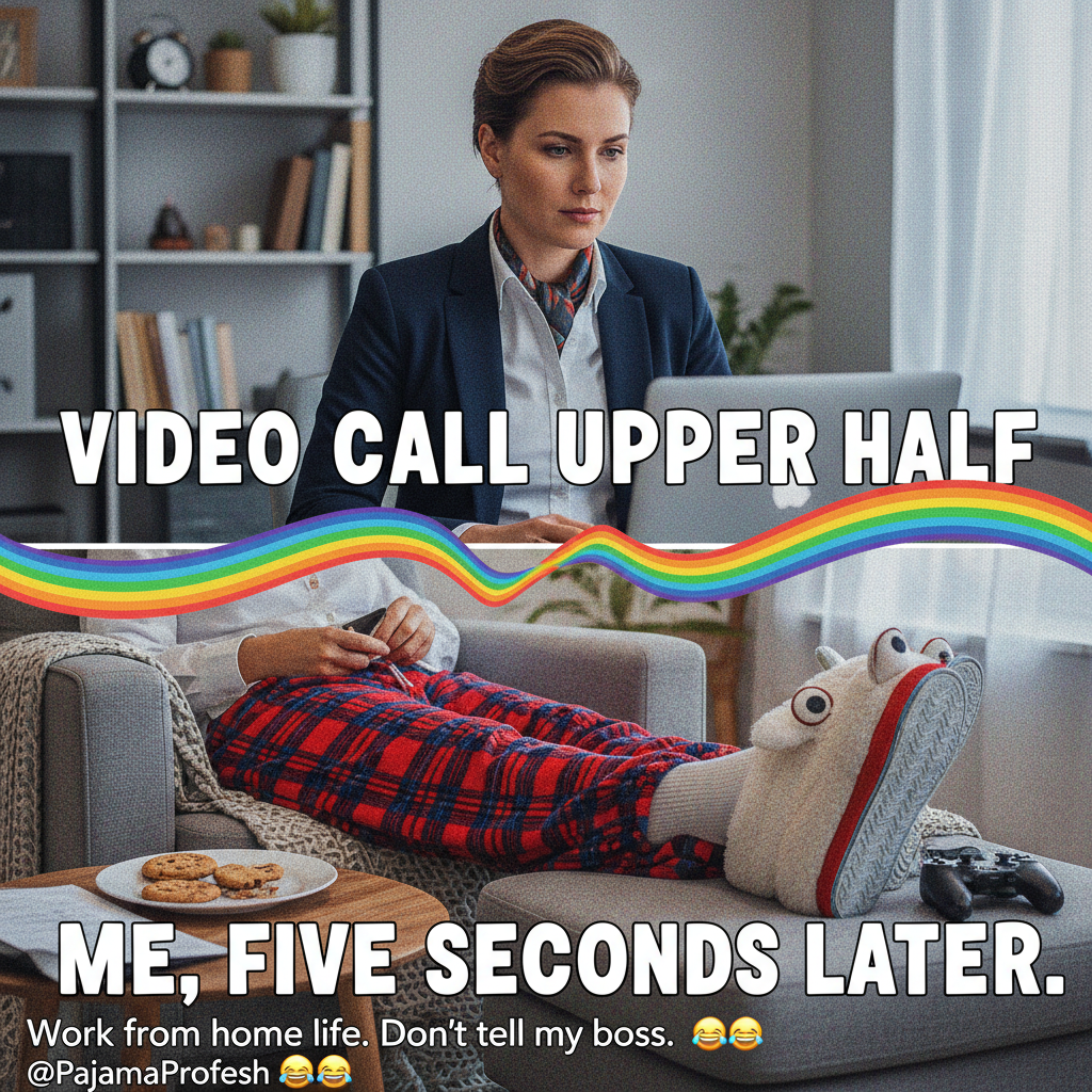 WFH means I can attend meetings in a blazer and pajama bottoms. Productivity hack!